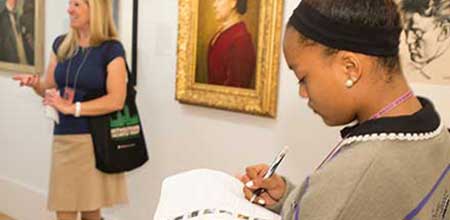 Students taking notes in hte classroom