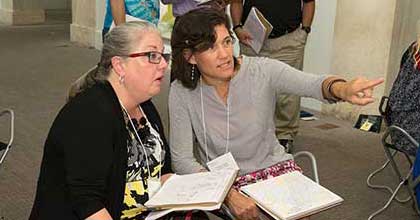 teacher receiving instruction