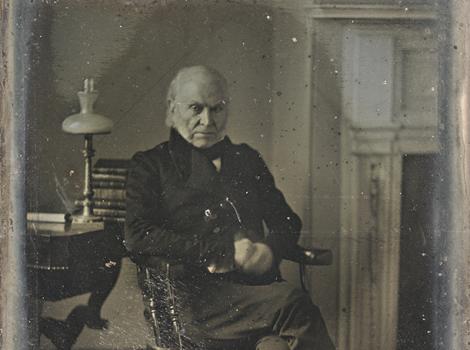 Daguerreotype of a man seated in a chair