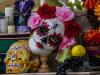 Colorful painted masks and skulls